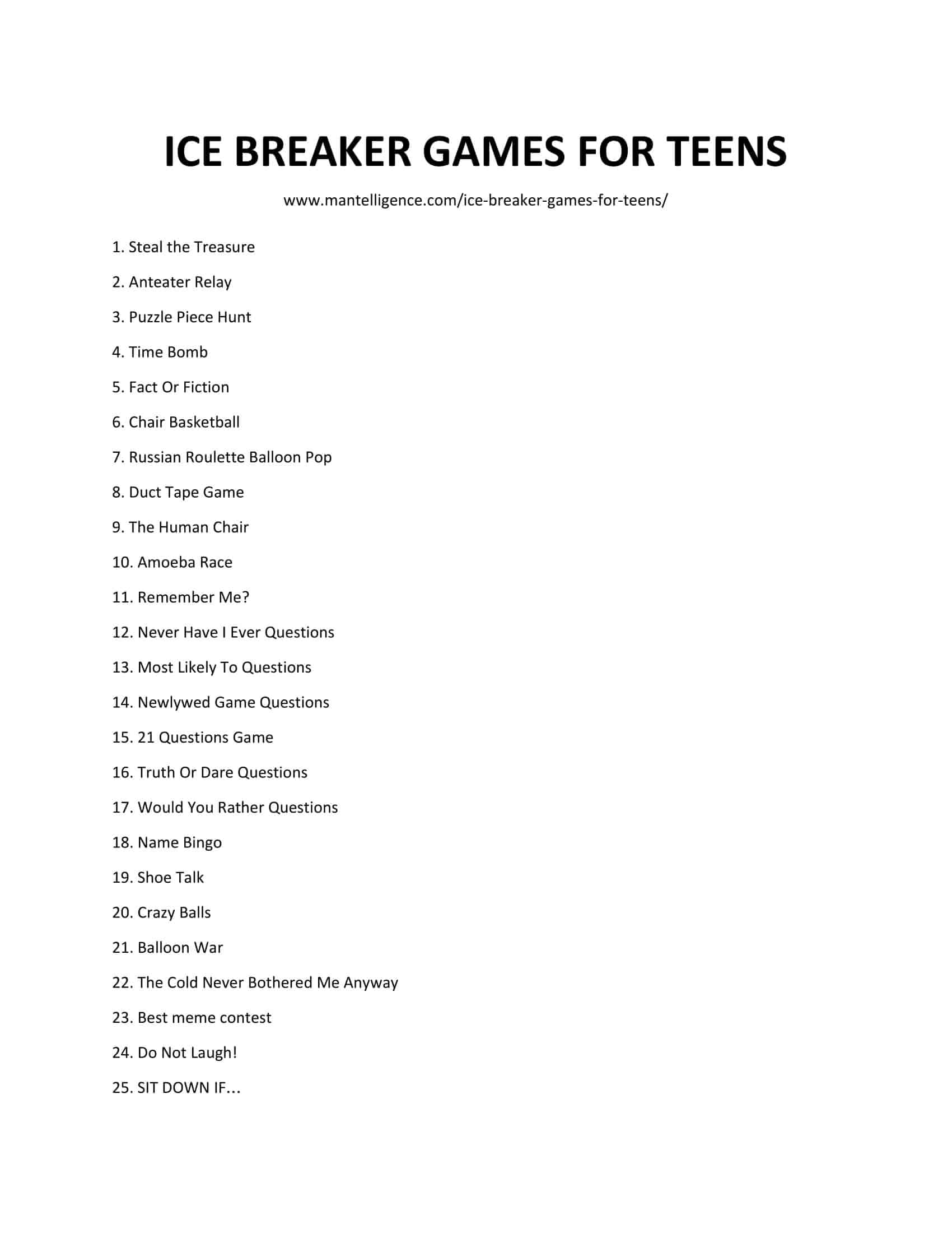 list of icebreakers for youth